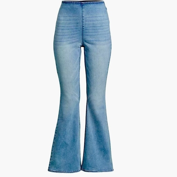 Flare Leg Stretchy Pull on Jeans Women’s Large 11-13 Pull-On - Picture 3 of 8